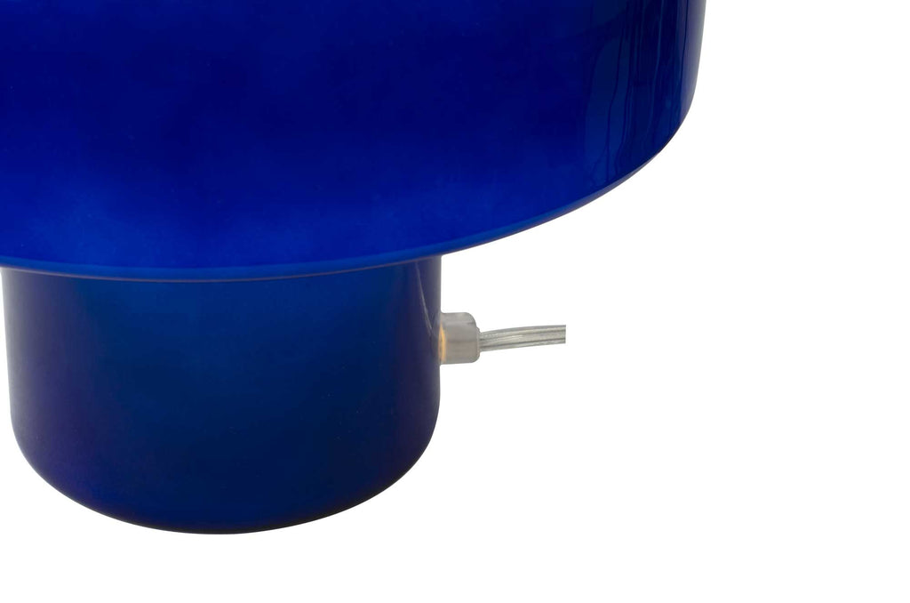 Lampe à poser verre coloré style rétro Foza: Bleu