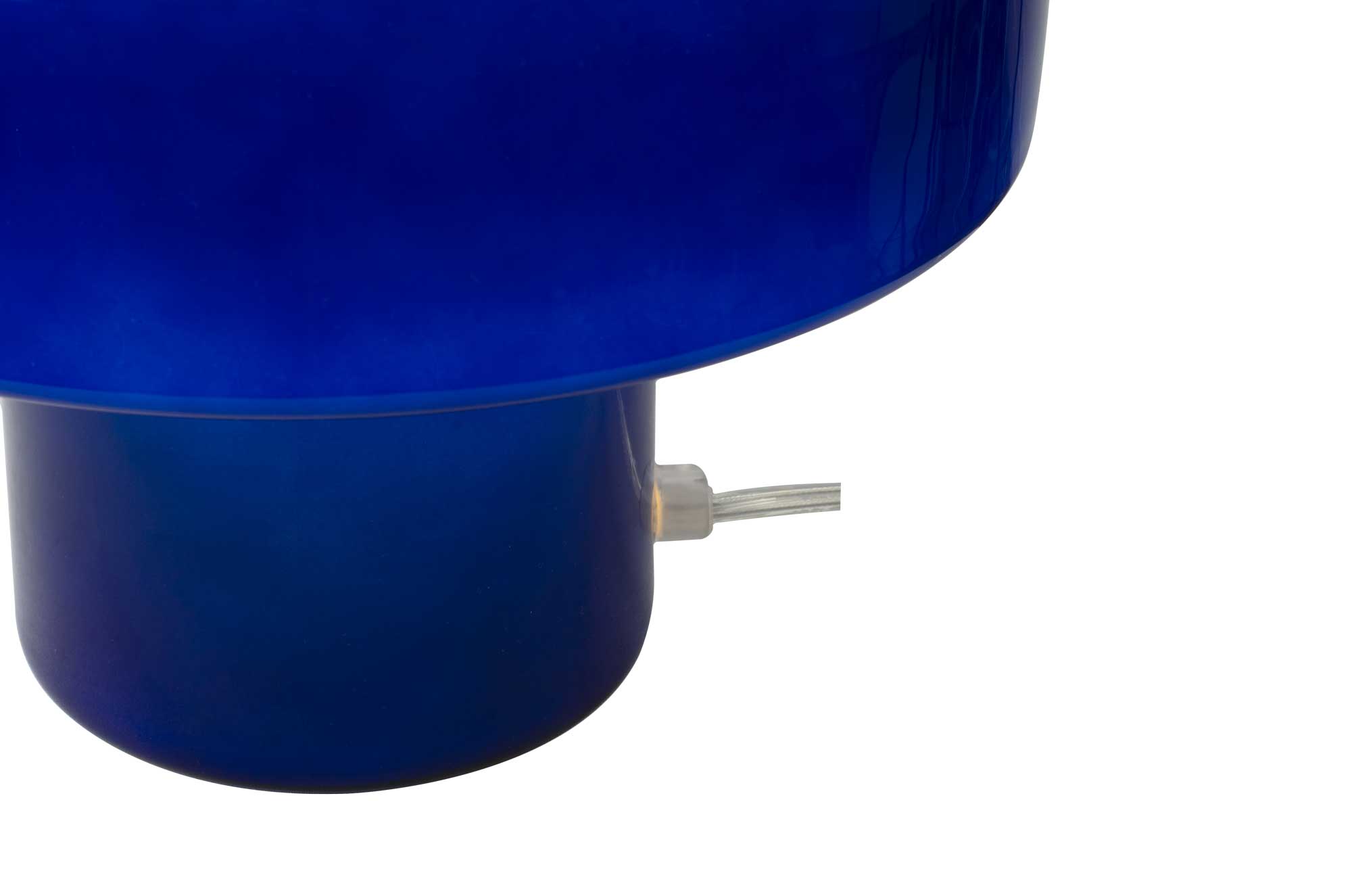 Lampe à poser verre coloré style rétro Foza: Bleu