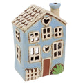 Bougeoir en forme de maison cœur bleue