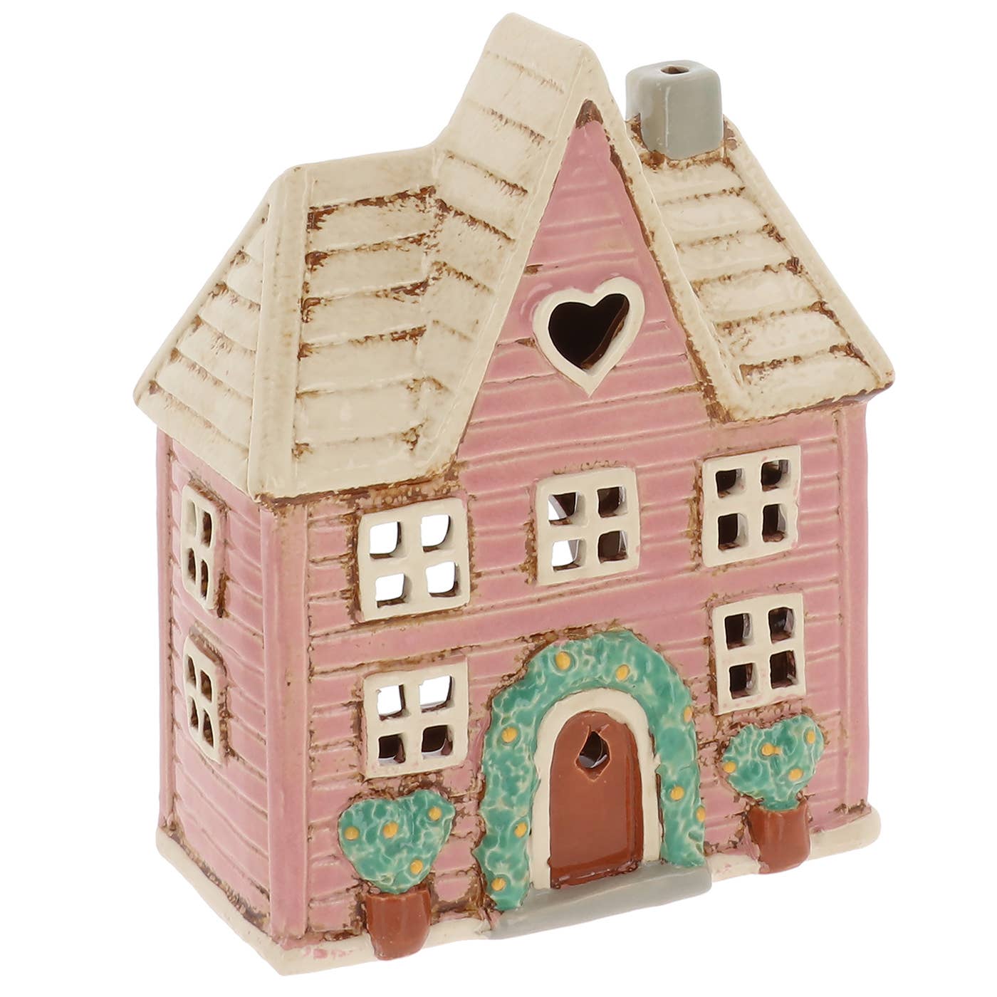 Grande Maison Panneau Floral en Céramique de Village Rose
