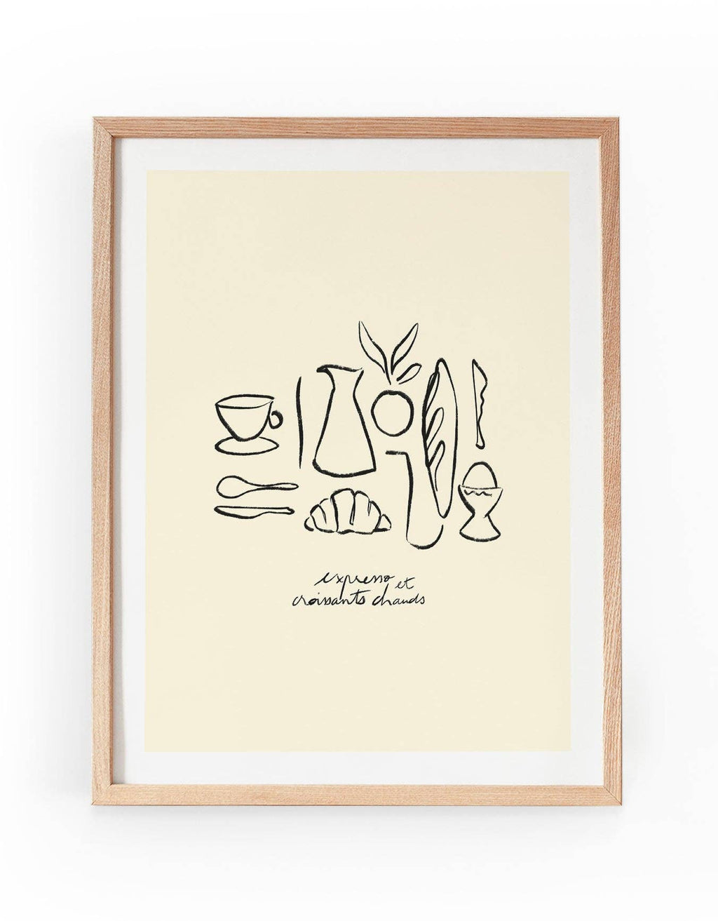 Expresso et Croissants Chauds: 30X40 CM