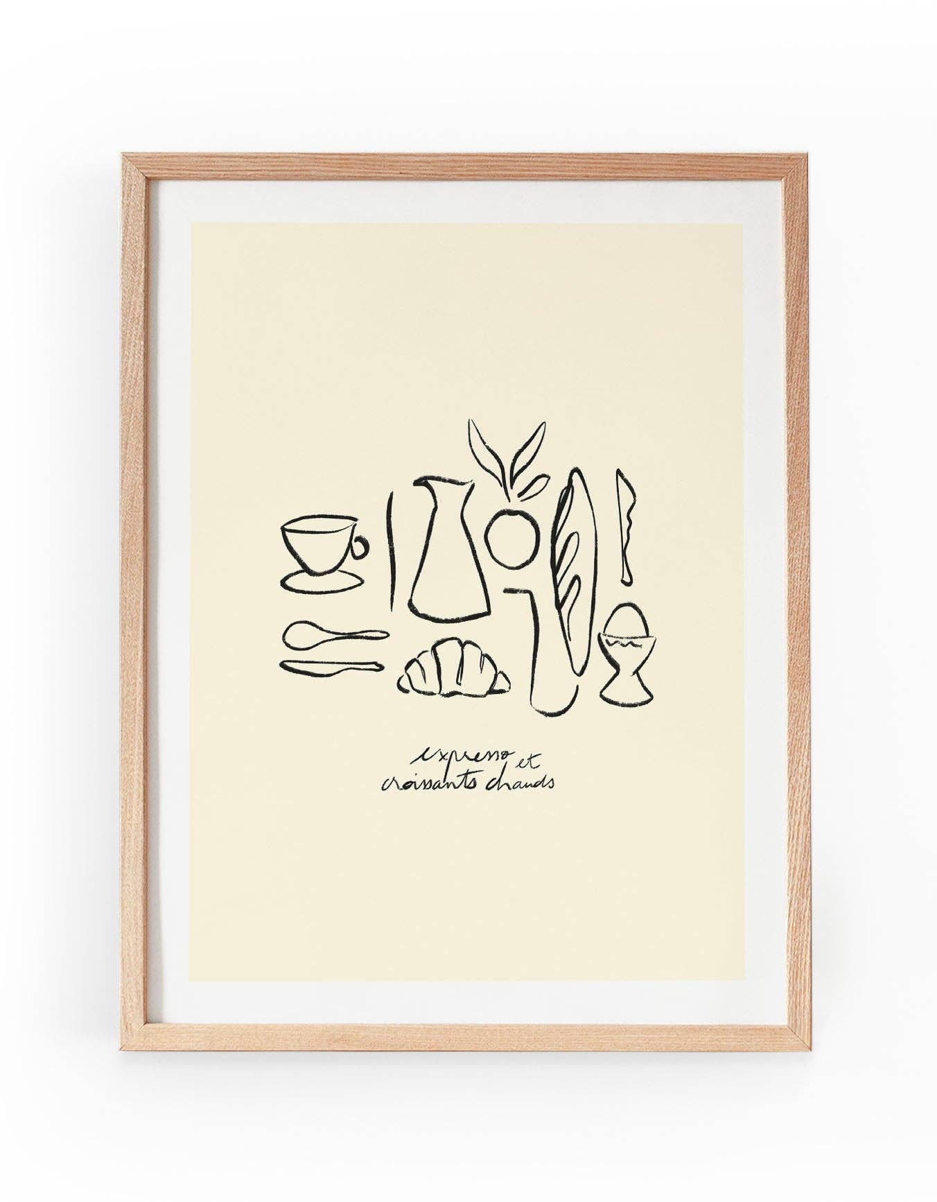 Expresso et Croissants Chauds: 30X40 CM
