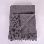 Plaid 100% laine gris