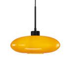 Suspension en verre coloré style rétro Népi: Orange