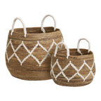 Paniers naturel / blanc (Lot de 2)