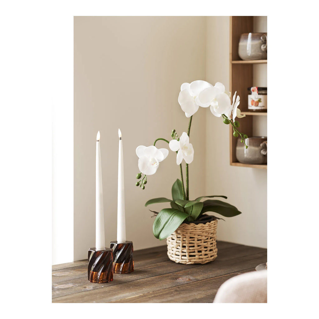 bougeoir ocre (lot de 2)