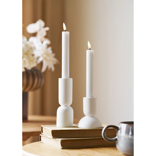 Bougeoirs blancs (lot de 2)