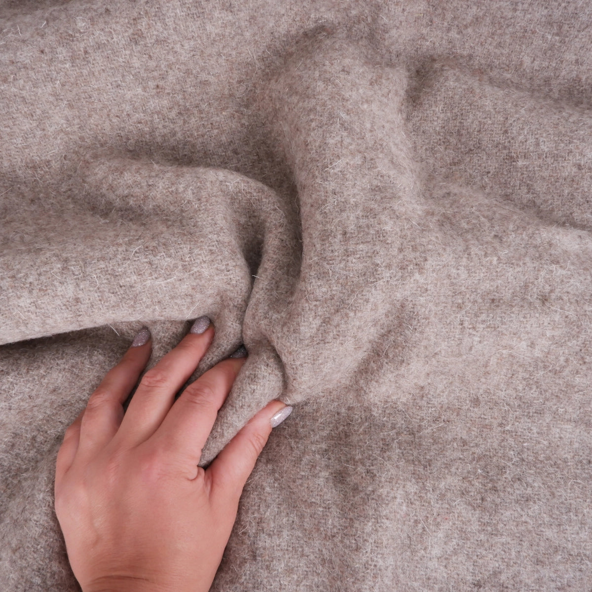 Plaid 100% laine brun clair