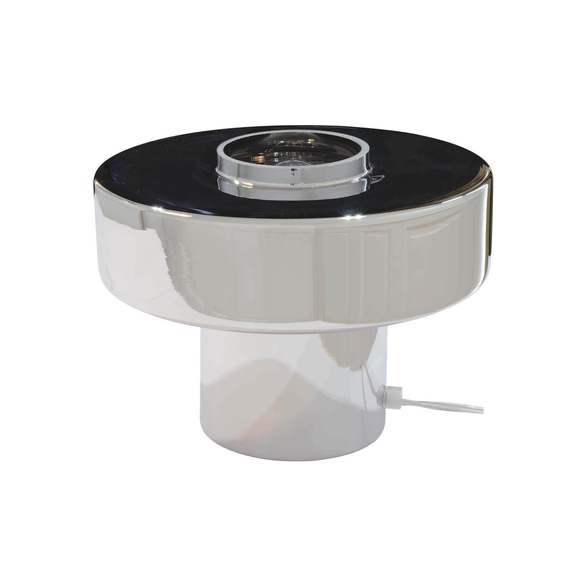 Lampe à poser verre coloré style rétro Foza: Chrome