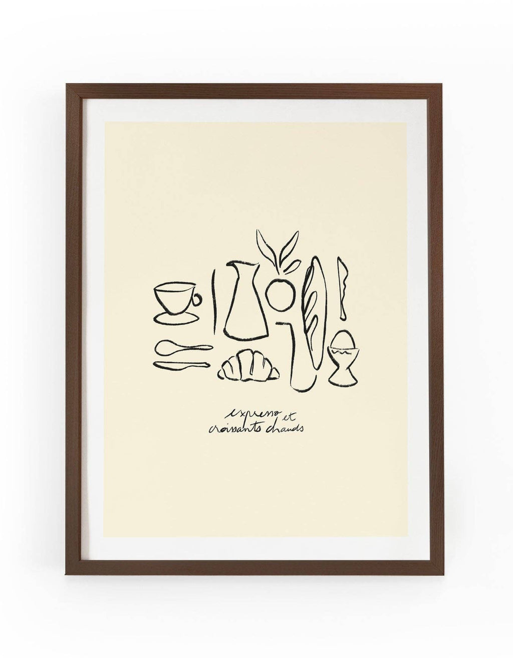 Expresso et Croissants Chauds: 30X40 CM