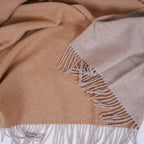 Plaid laine camel / taupe