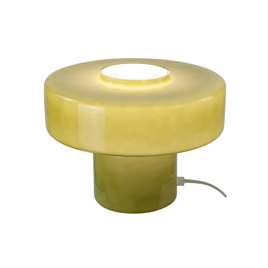 Lampe à poser verre coloré style rétro Foza Vert kaki