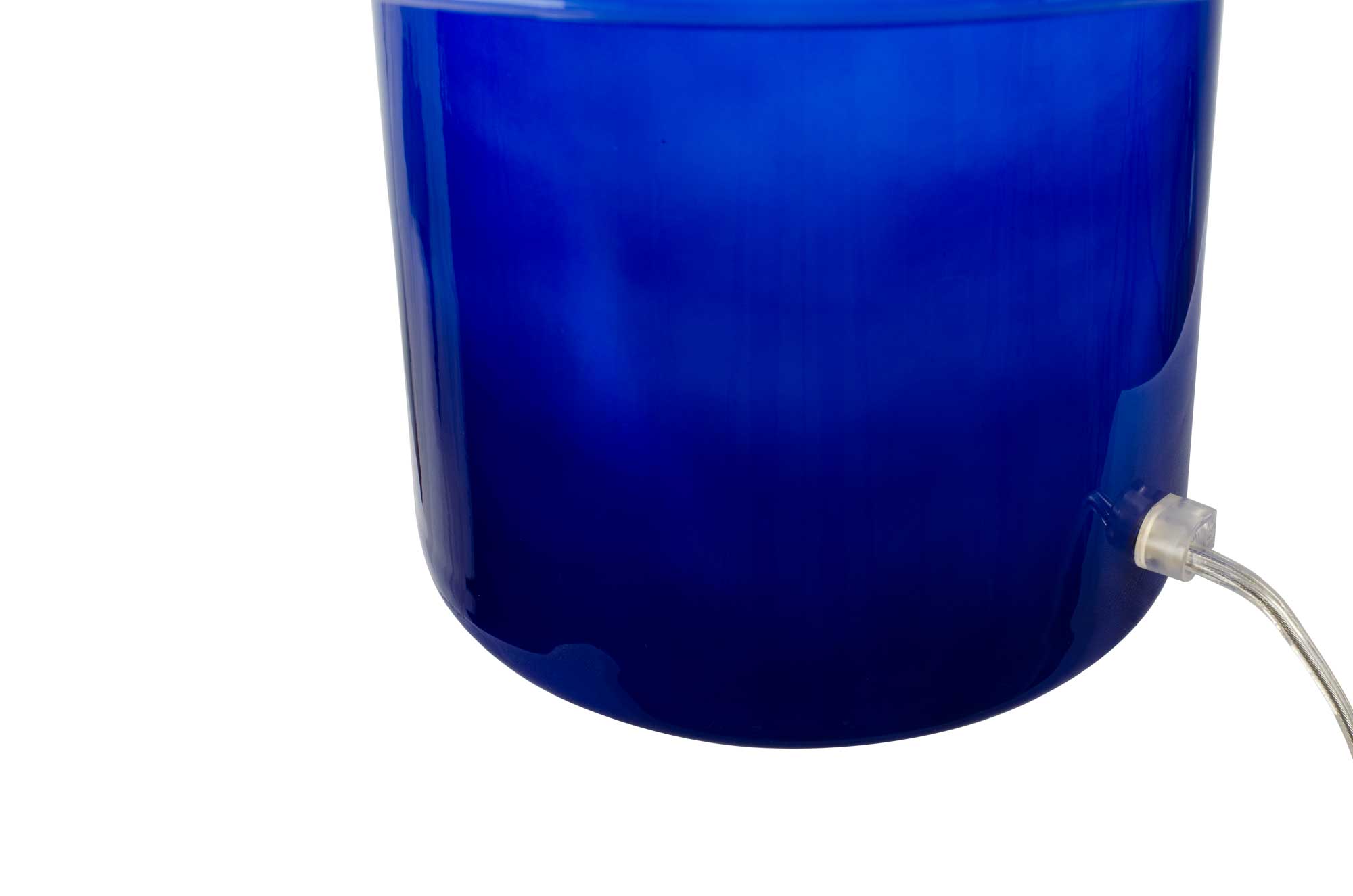 Lampe à poser XXL en verre coloré et style rétro Foza Maxi : Bleu