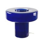 Lampe à poser XXL en verre coloré et style rétro Foza Maxi : Bleu