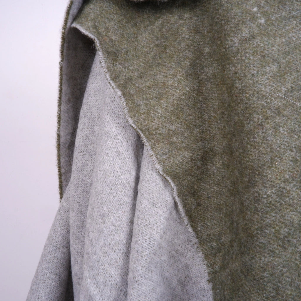 Plaid  laine vert / gris