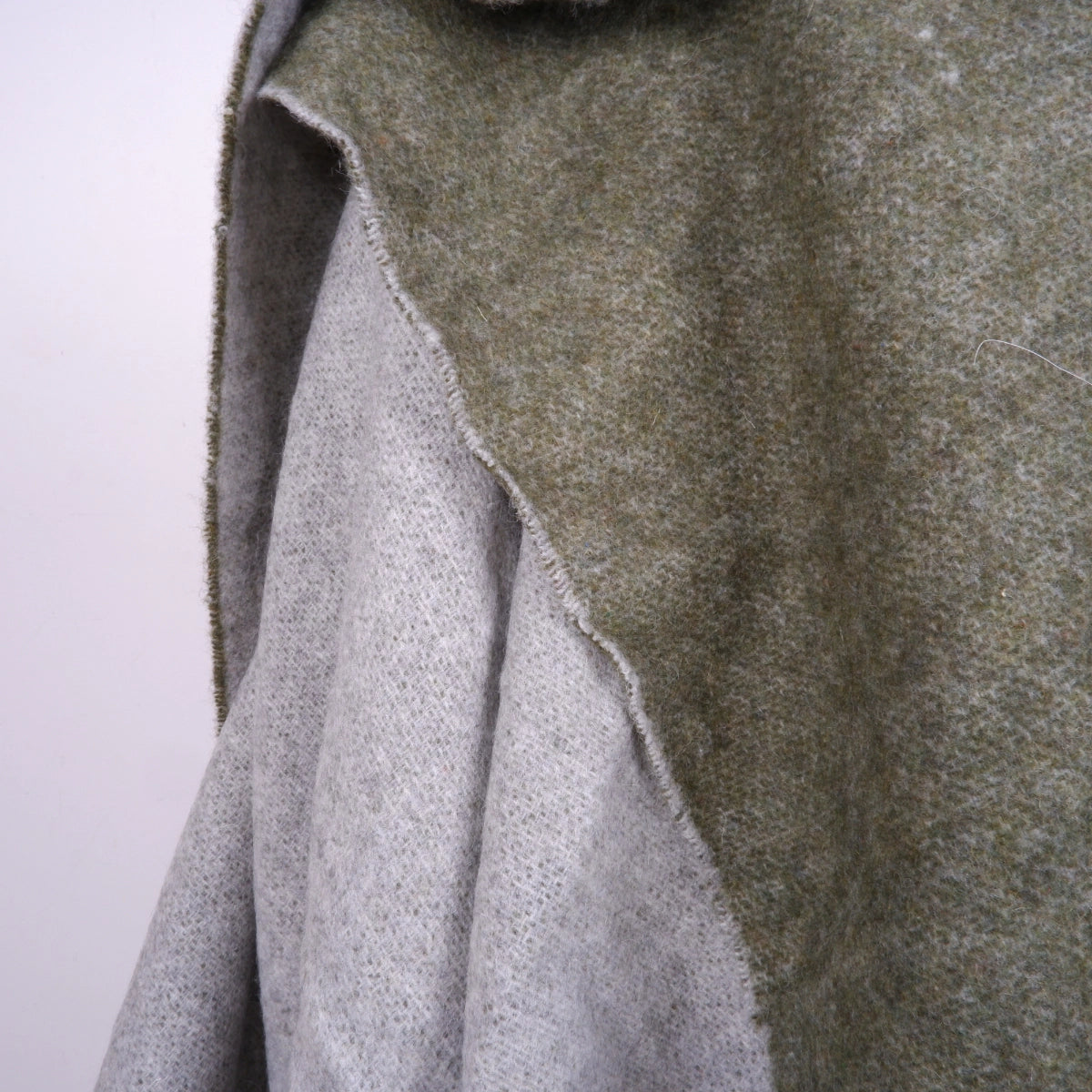 Plaid  laine vert / gris