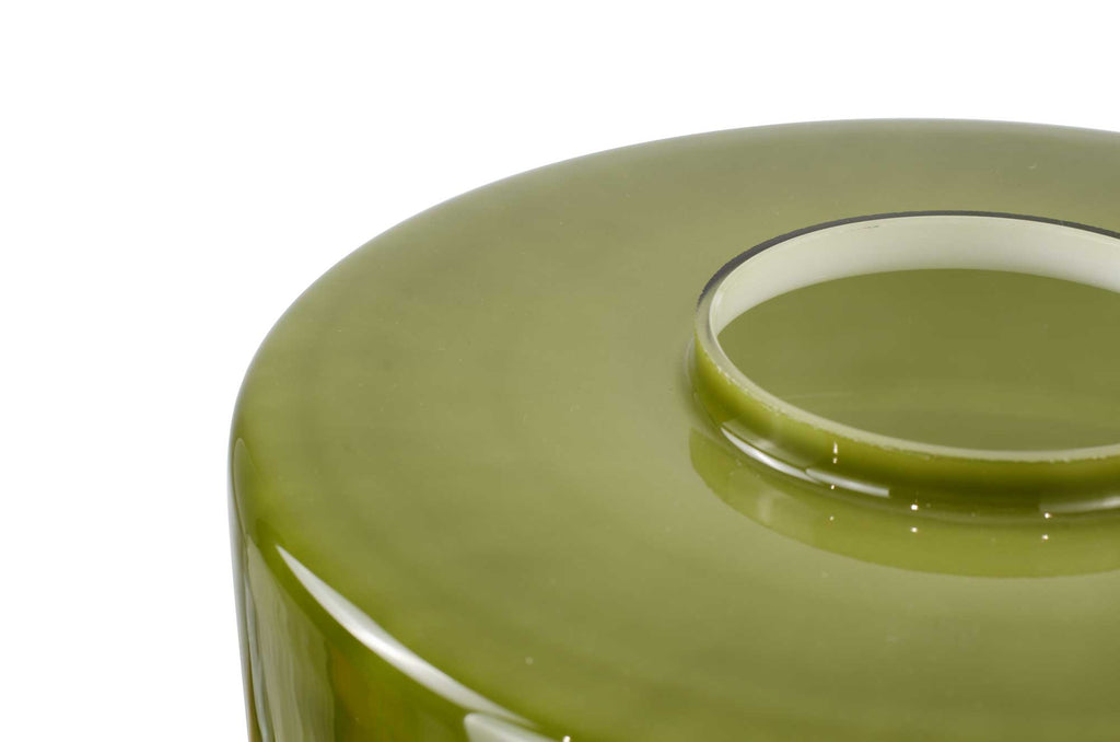 Lampe à poser verre coloré style rétro Foza Vert kaki
