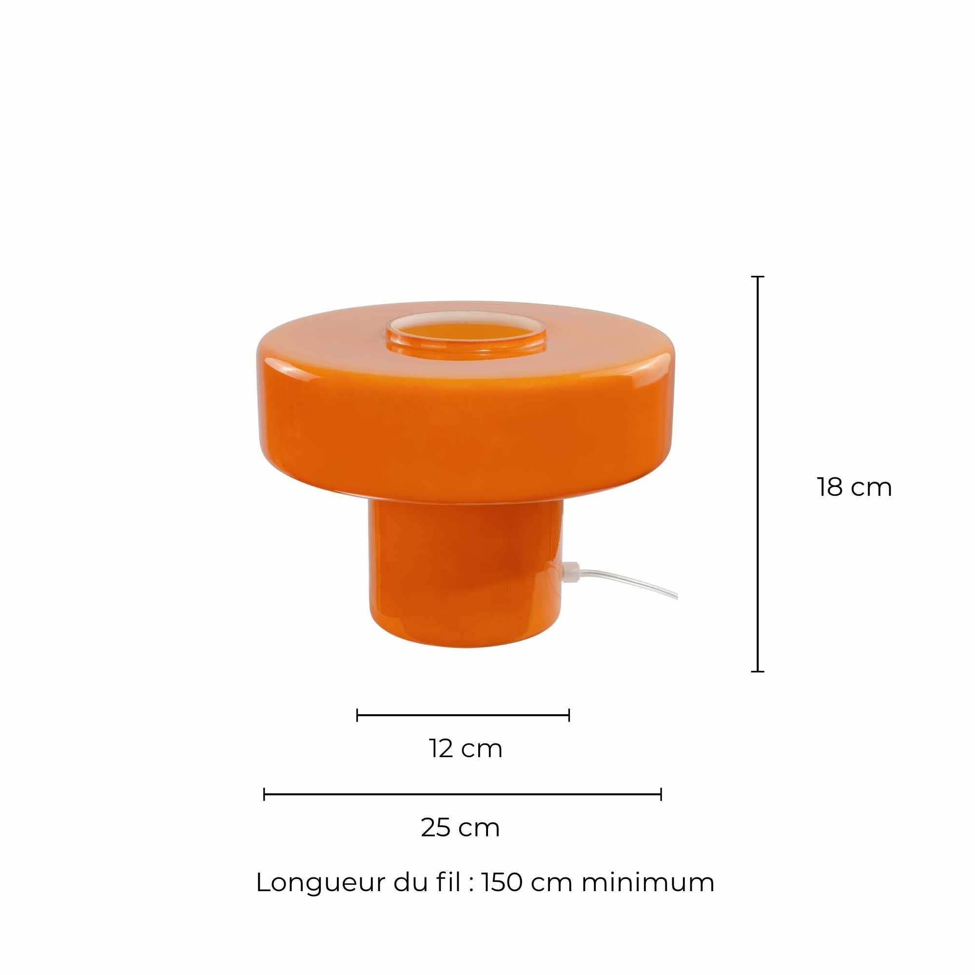 Lampe à poser verre coloré style rétro Foza Orange