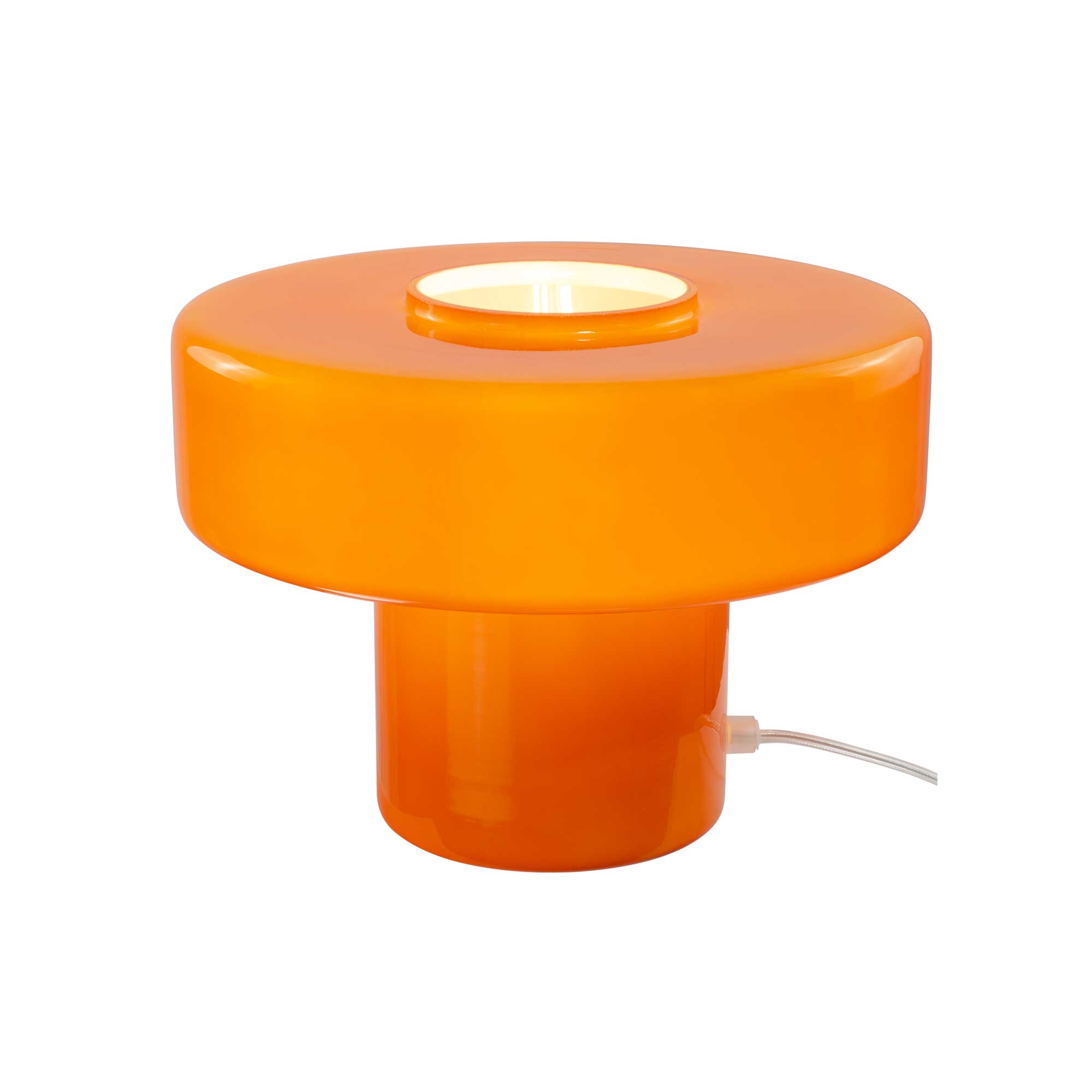 Lampe à poser verre coloré style rétro Foza Orange