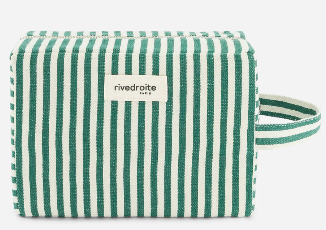 Trousse tournelles rayée vert