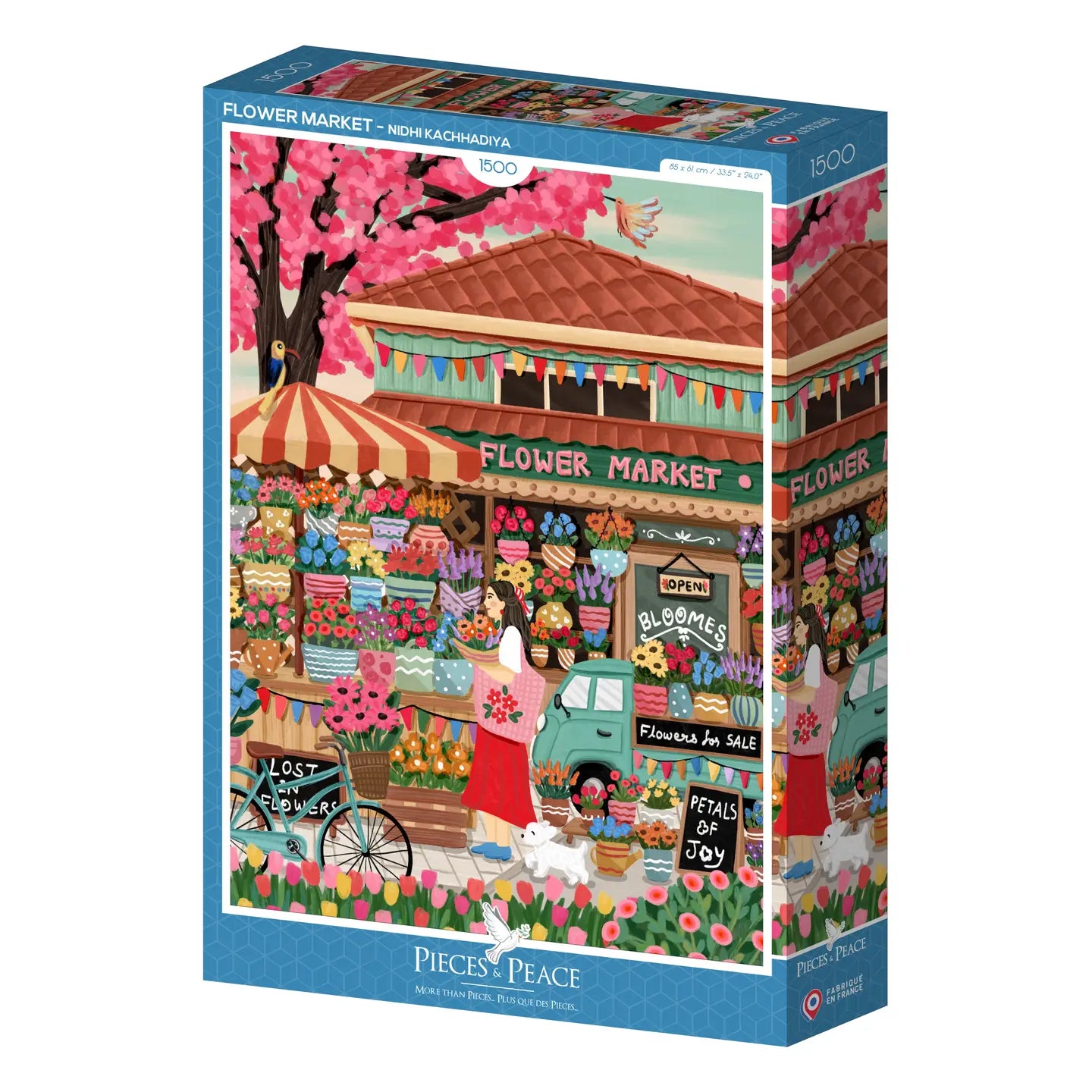 Puzzle 1500 pièces marché aux fleurs