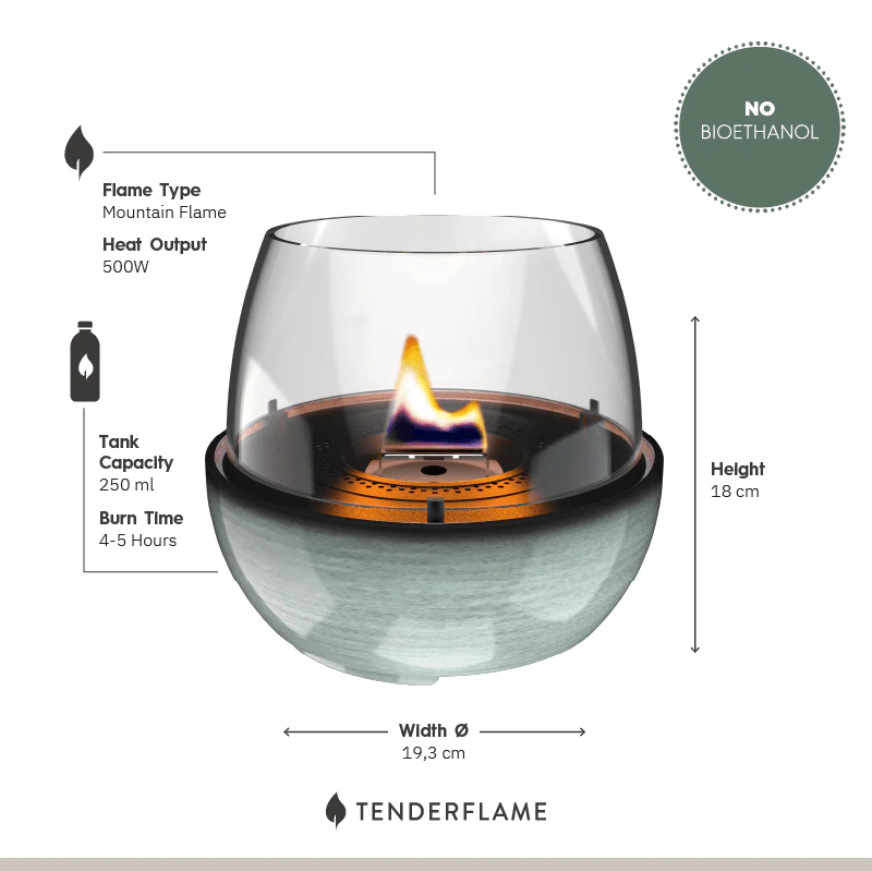 Cheminée de table tulipe verte