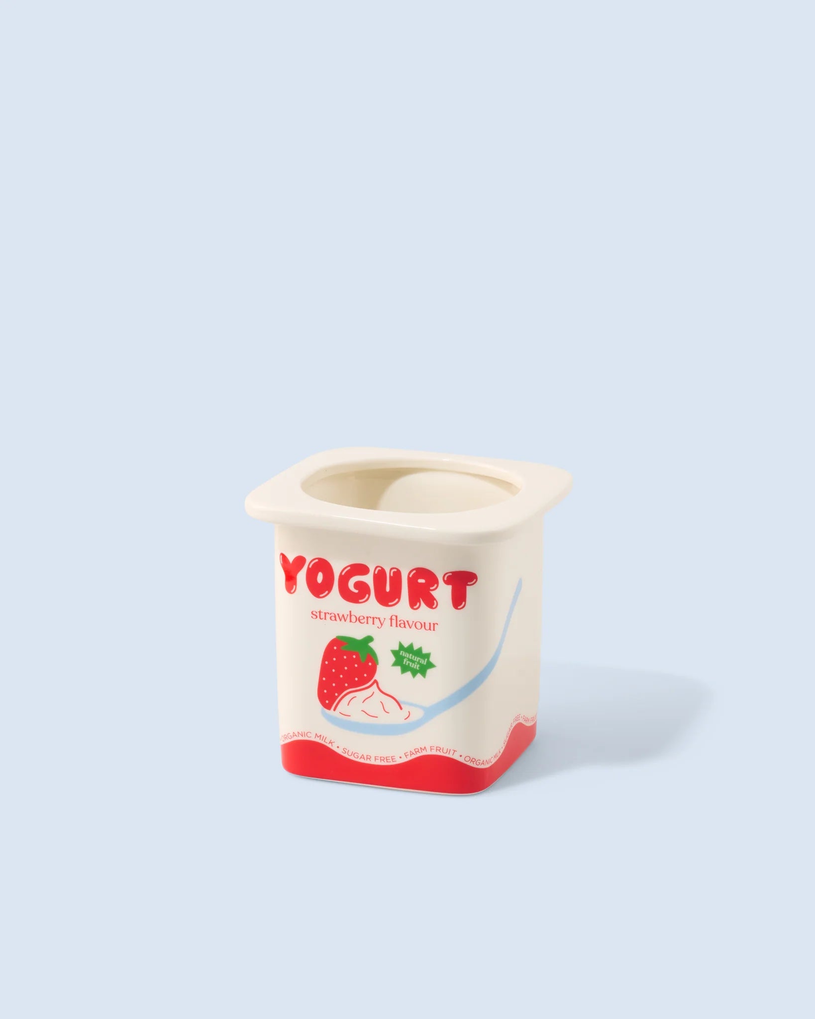 Cache pot / vase yaourt fraise
