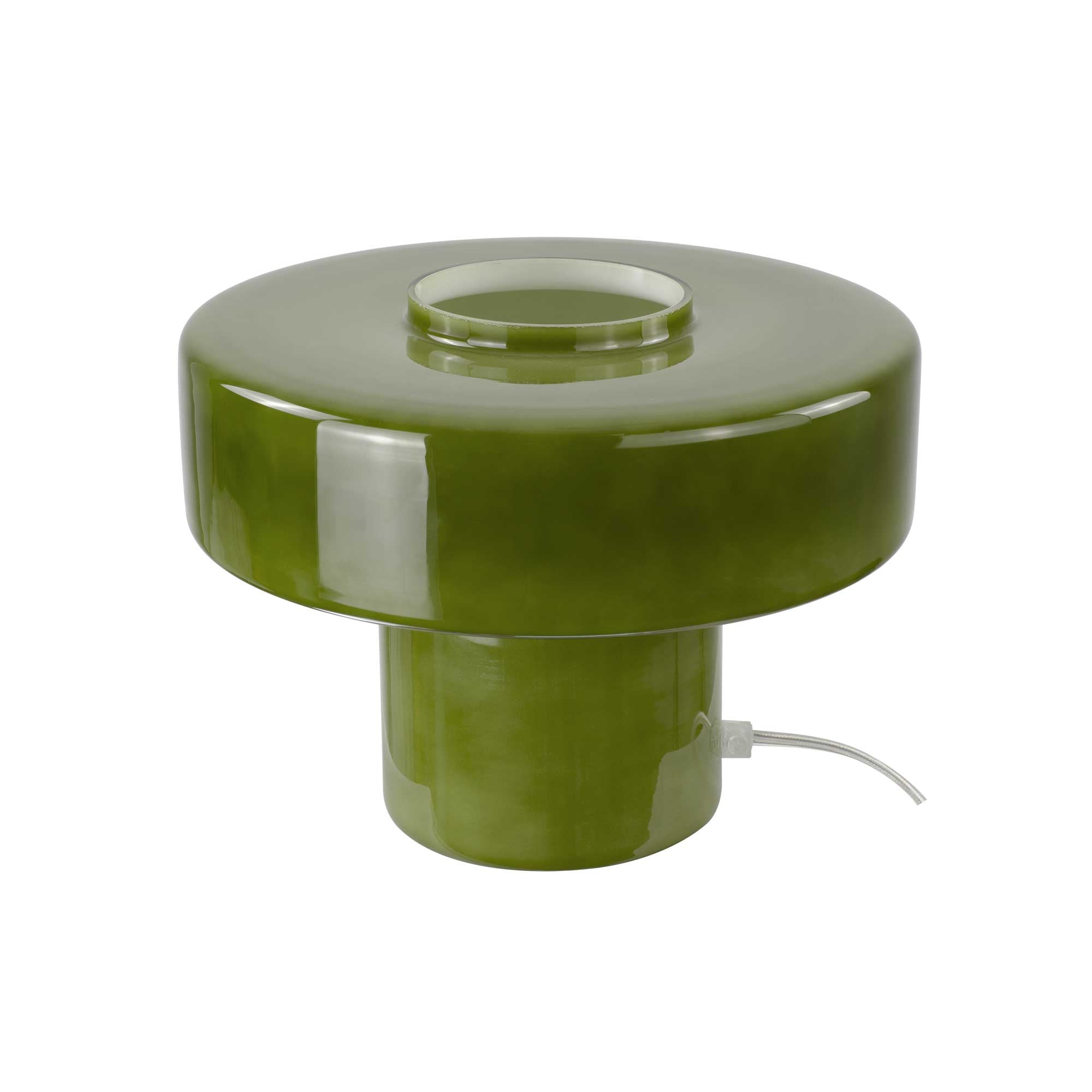 Lampe à poser verre coloré style rétro Foza Vert kaki