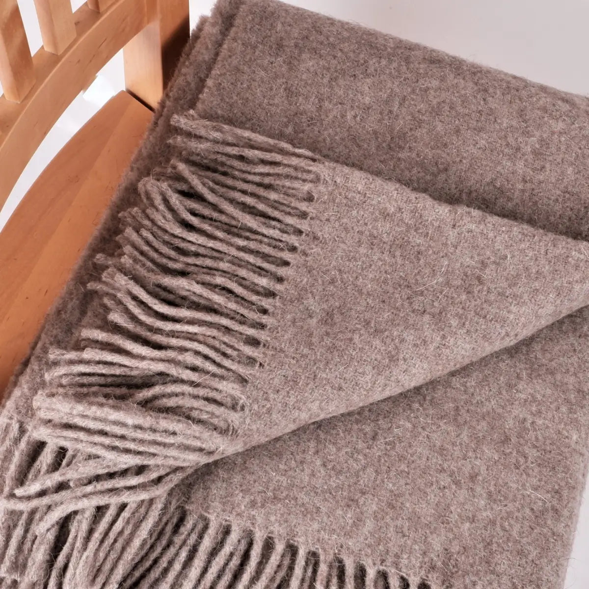 Plaid 100% laine brun clair