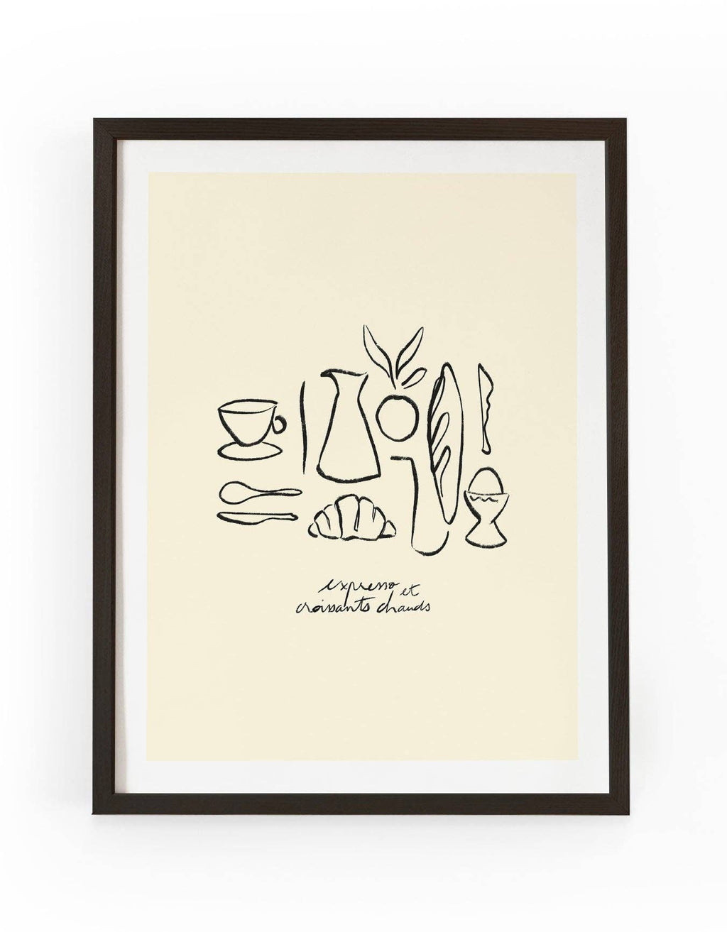Expresso et Croissants Chauds: 30X40 CM