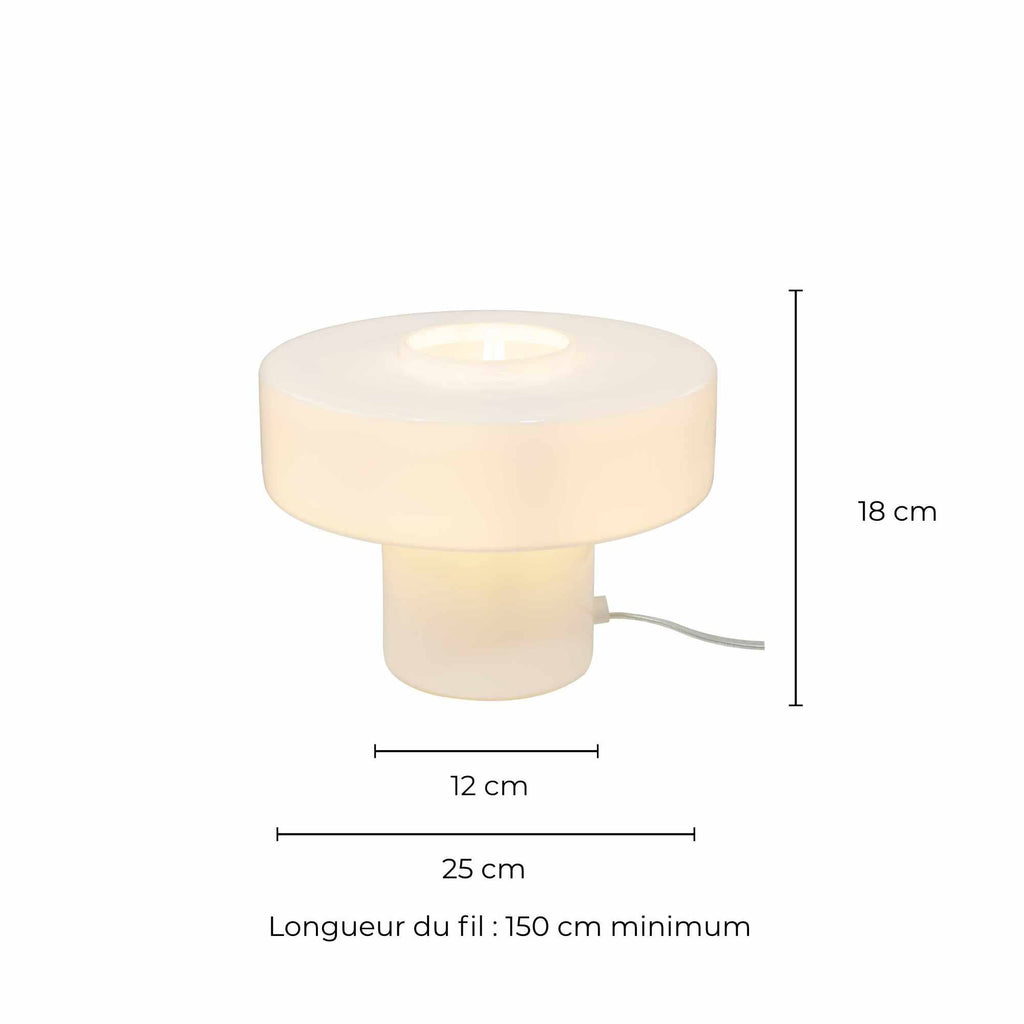 Lampe à poser verre coloré style rétro Foza: Jaune