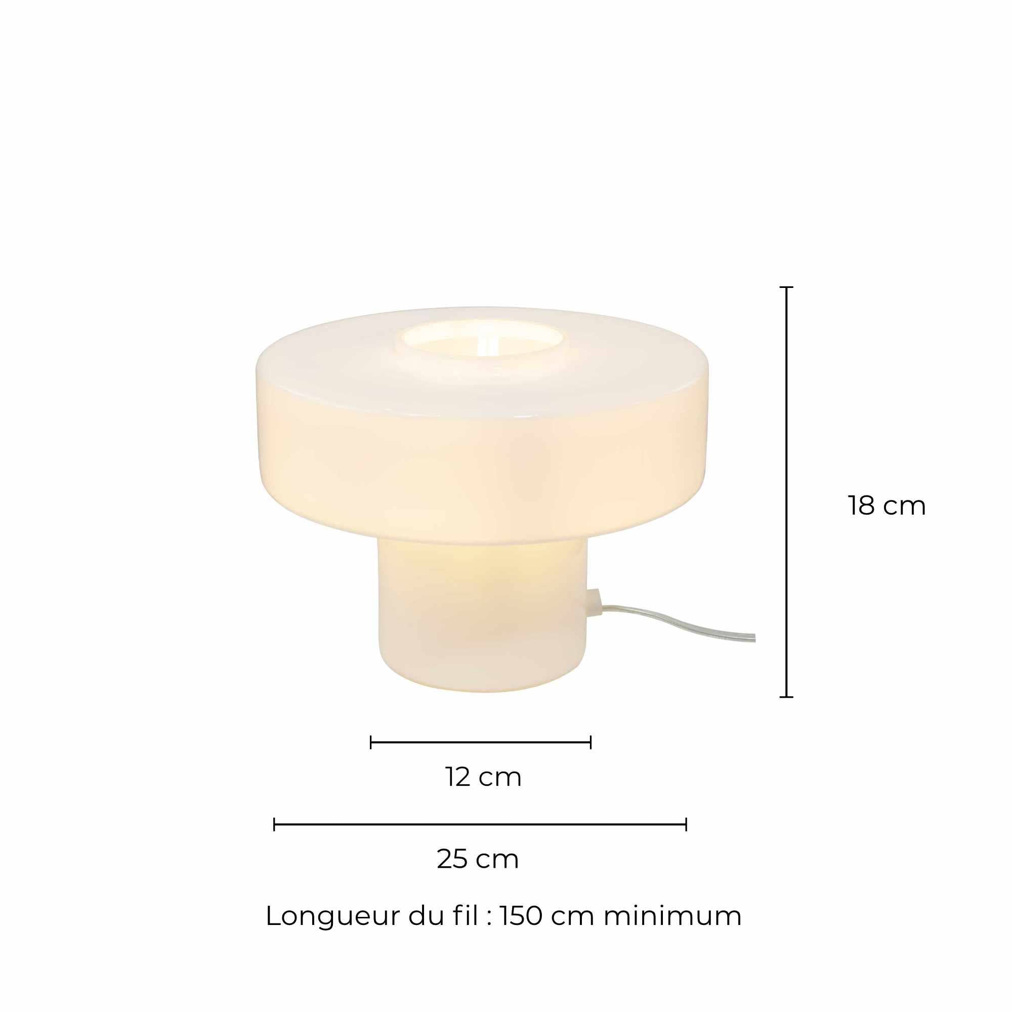 Lampe à poser verre coloré style rétro Foza: Chrome
