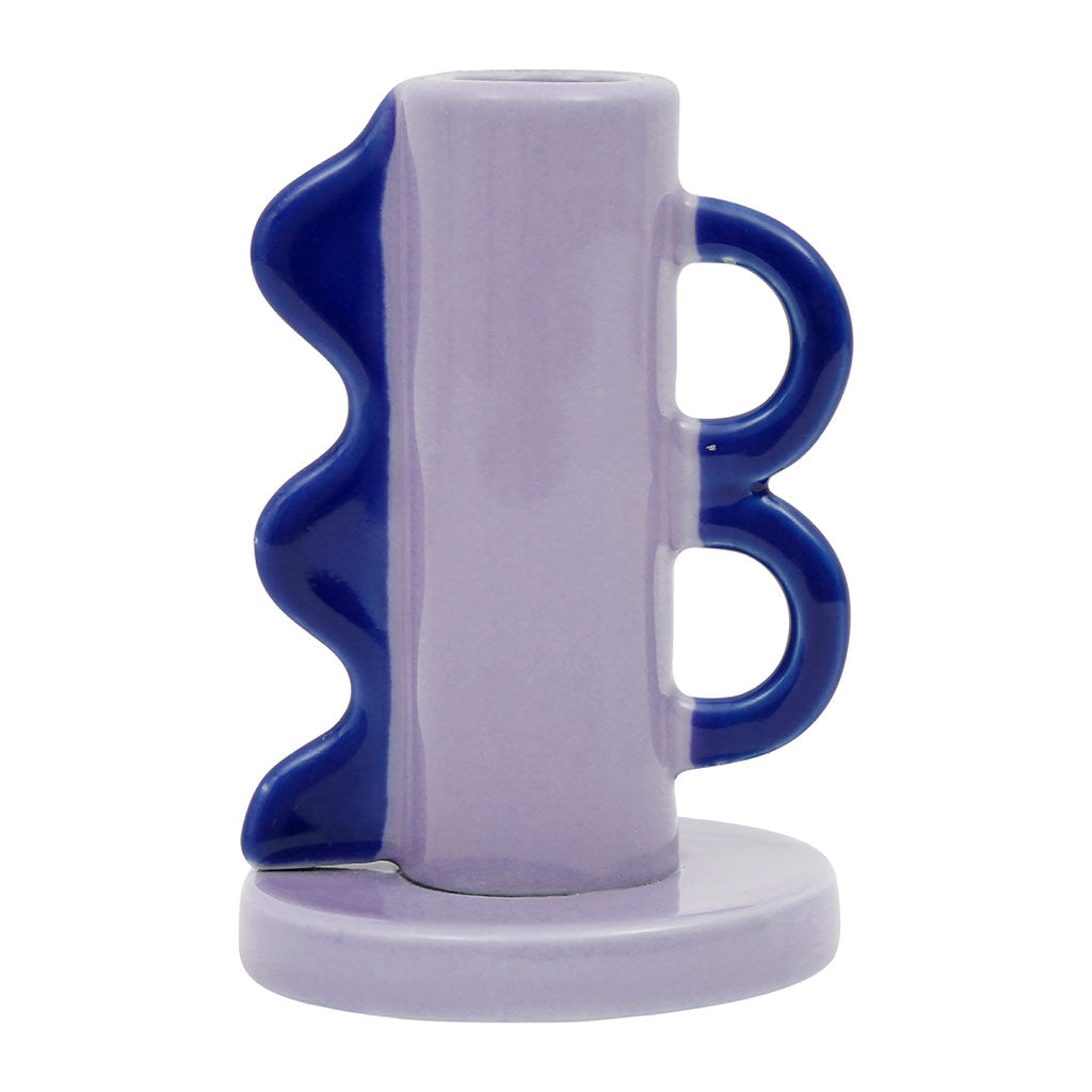 Bougeoir parme / bleu