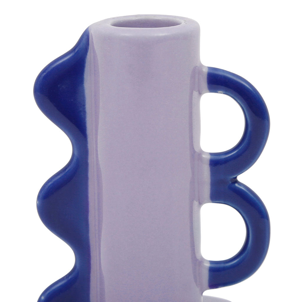 Bougeoir parme / bleu