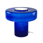Lampe à poser XXL en verre coloré et style rétro Foza Maxi : Bleu