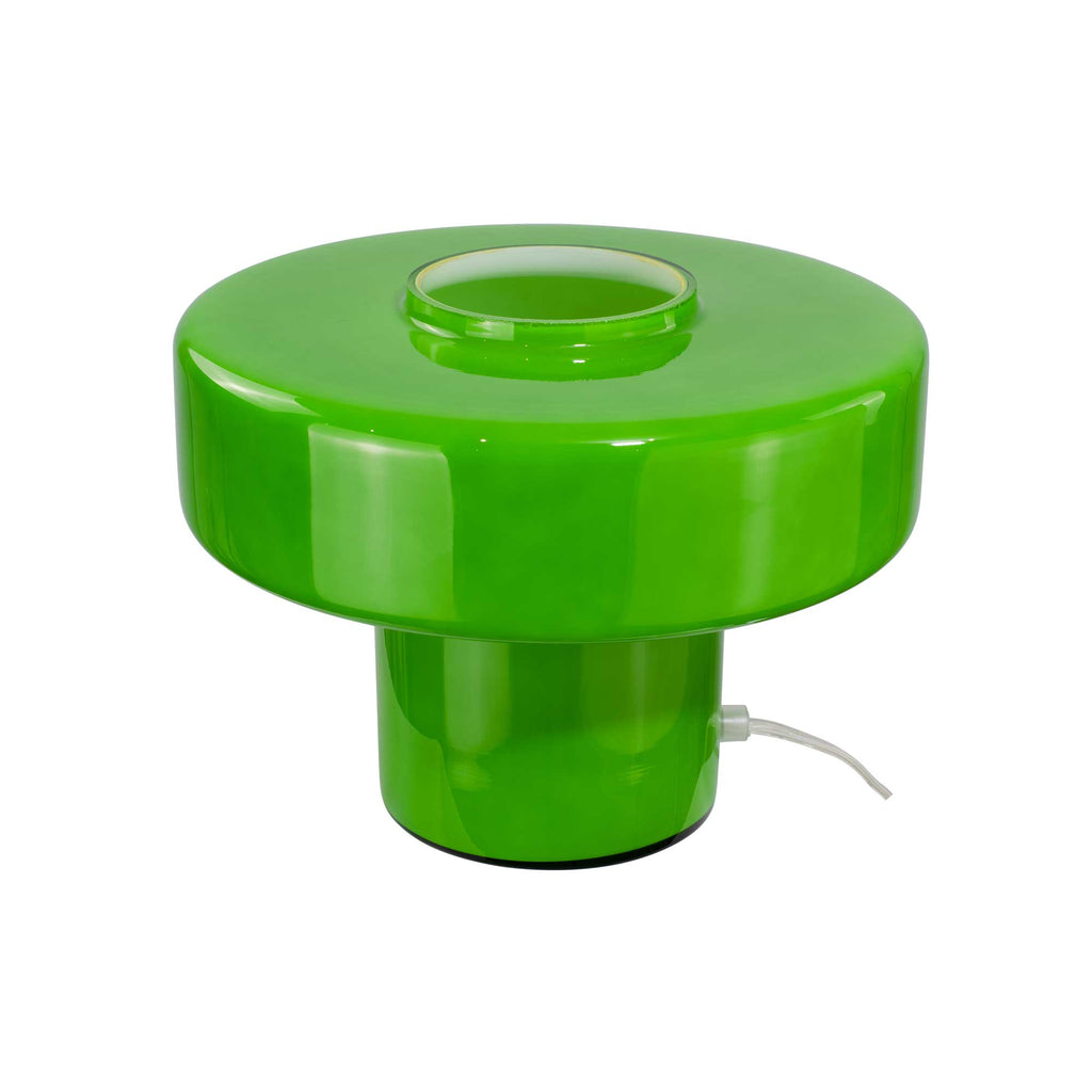 Lampe à poser verre coloré style rétro Foza: Vert