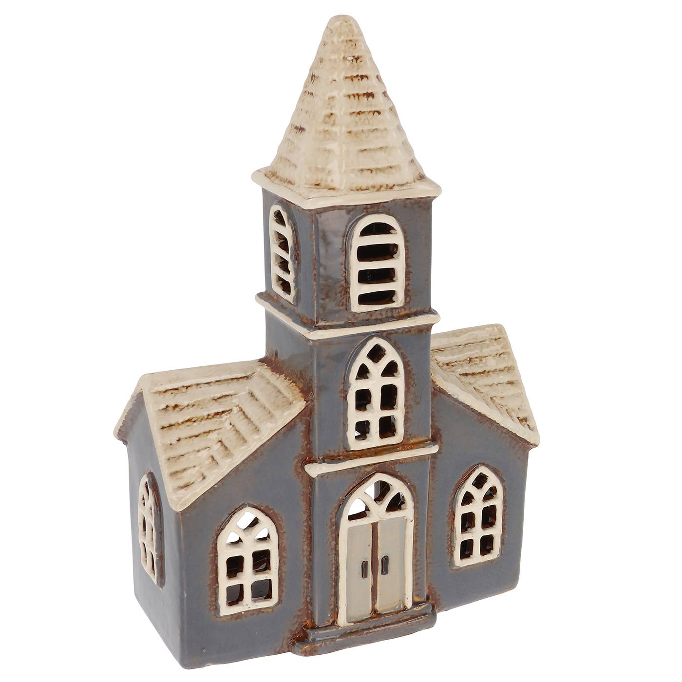 Église à double façade en poterie