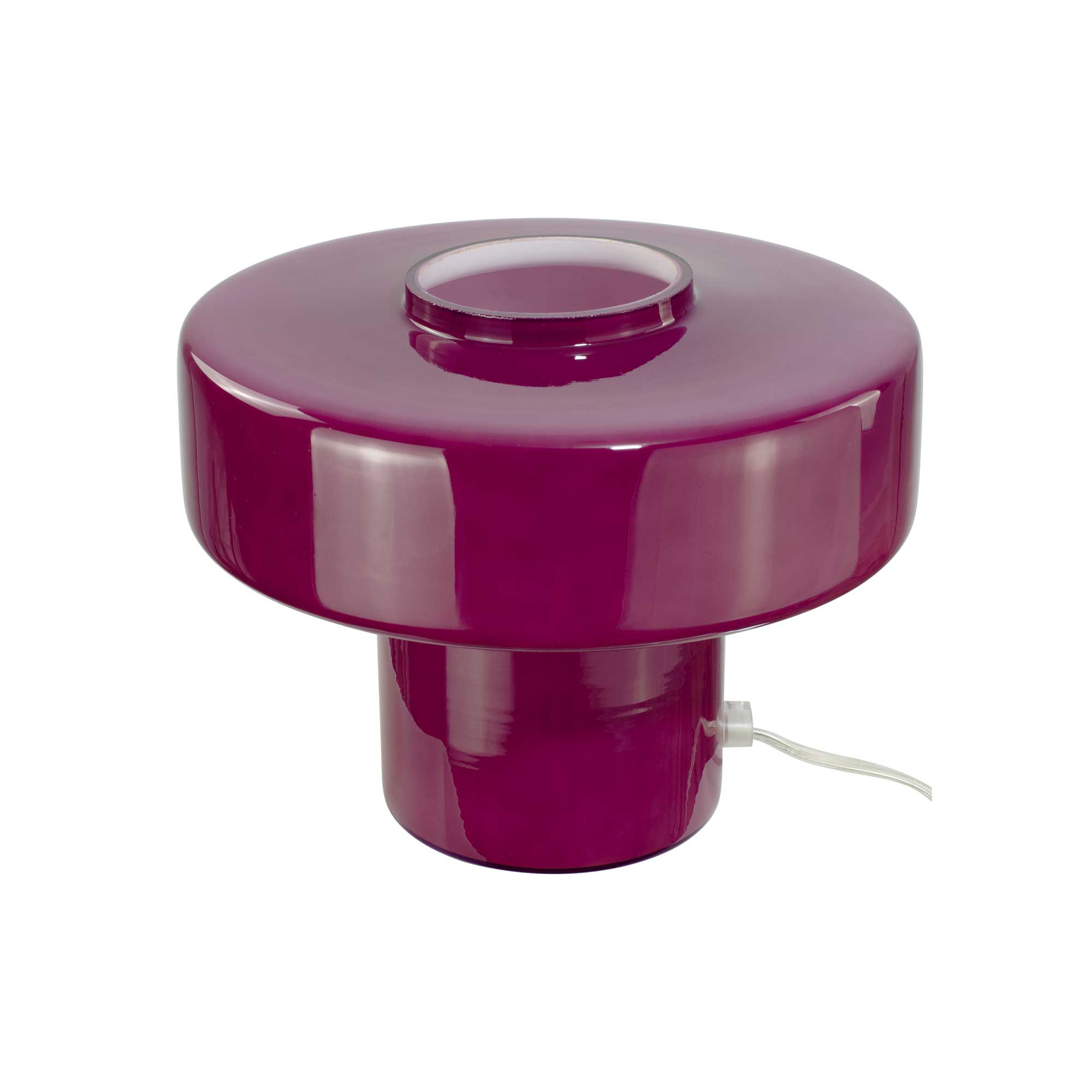 Lampe à poser verre coloré style rétro Foza: Aubergine