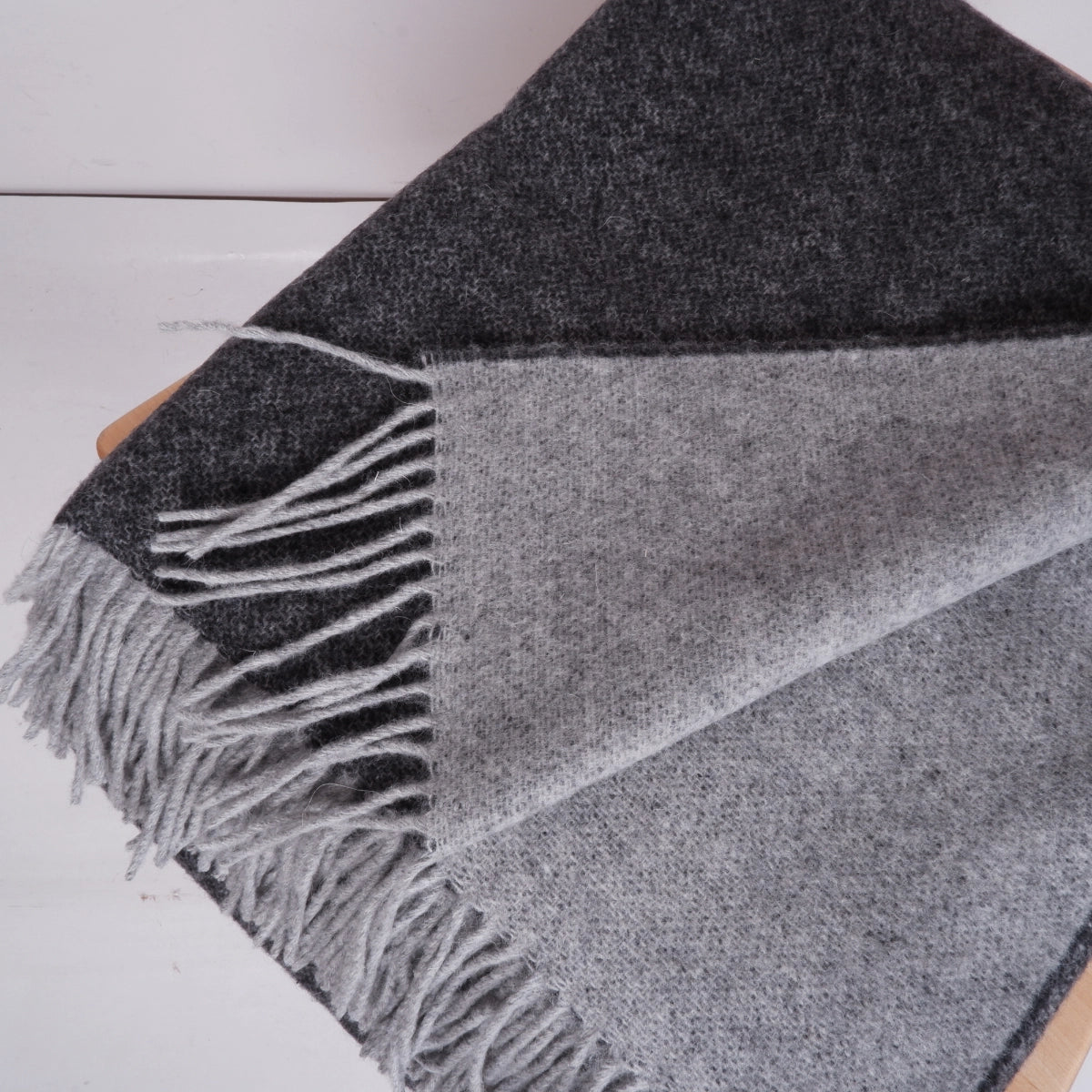 Plaid  laine noir / gris