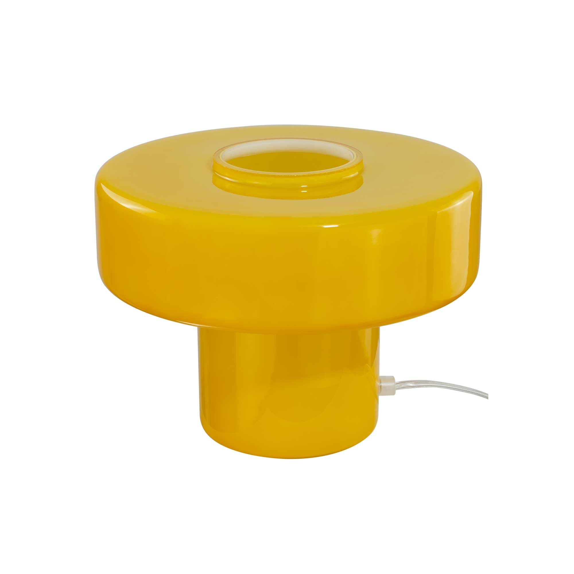 Lampe à poser verre coloré style rétro Foza: Jaune