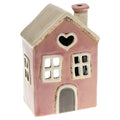 Maison poterie pour bougie chauffe-plat rose