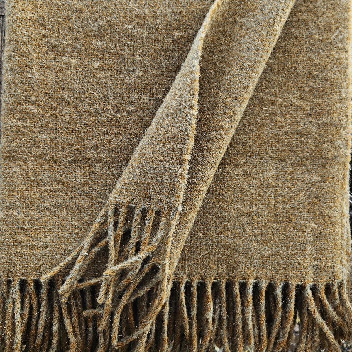 Plaid 100% laine vert kaki