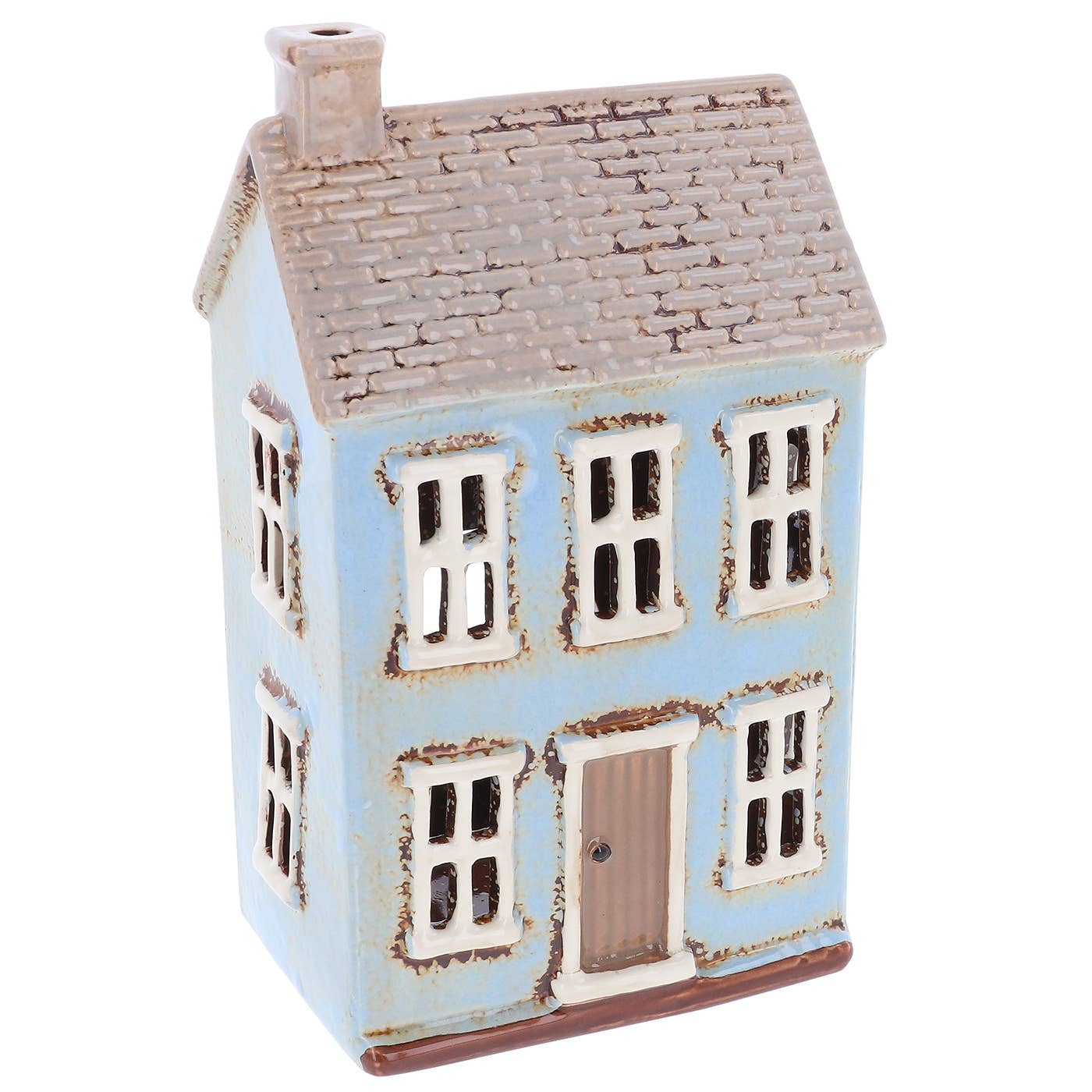Bougeoir Petite Maison Bleue en Céramique
