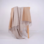 Plaid laine camel / taupe