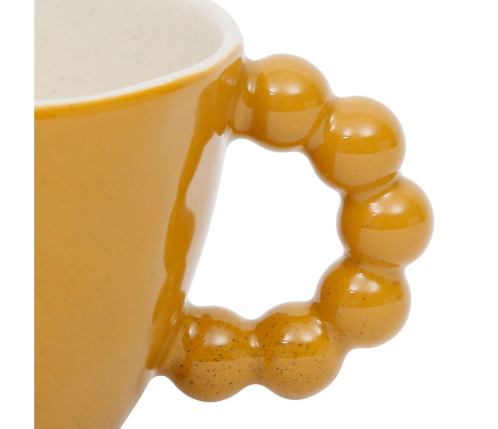 Tasse hanse perles moutarde