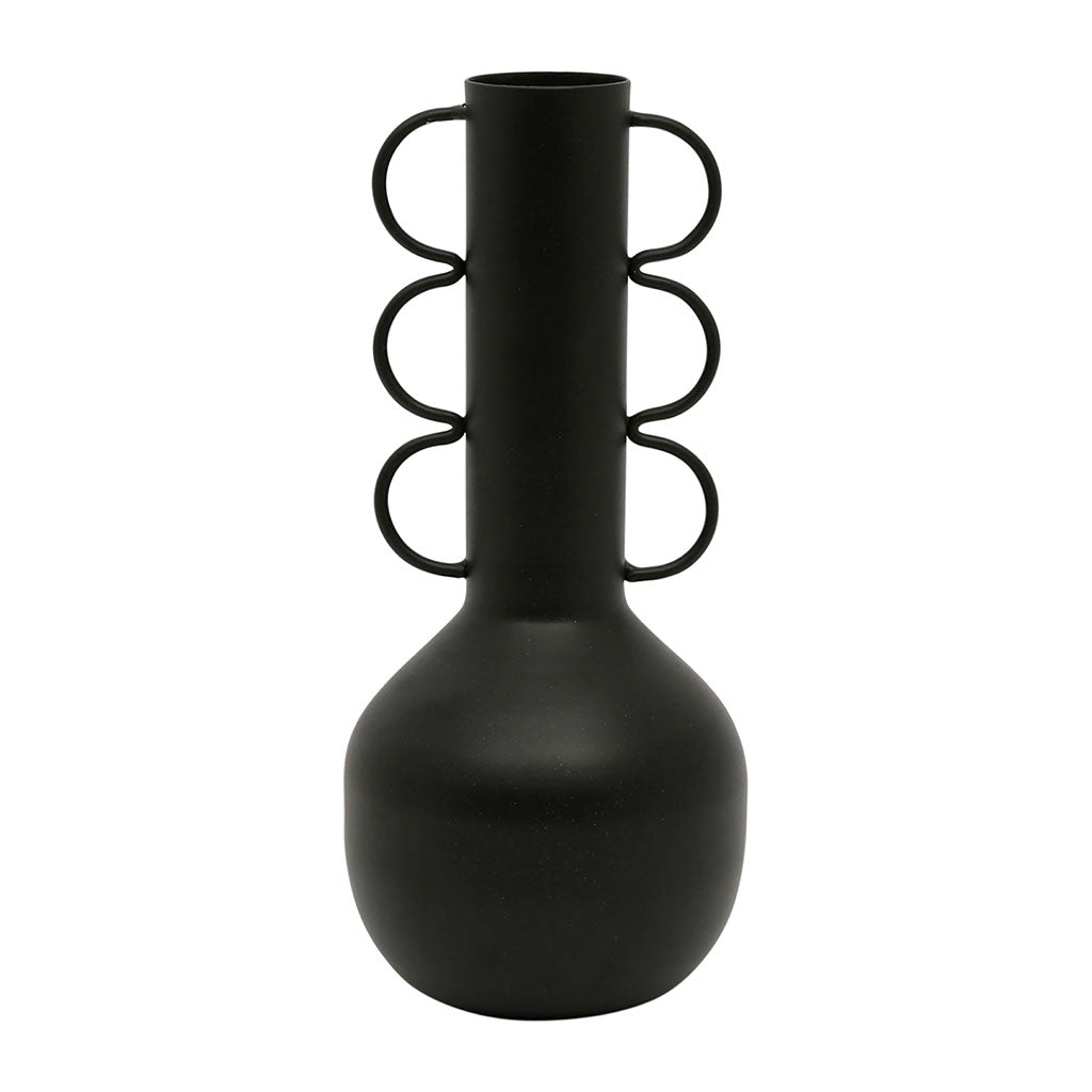 Vase arty metal noir